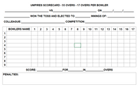55 Over Match Card - 17 Overs Per Bowler