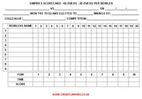 66 Over Match Card - 20 Overs Per Bowler