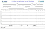 53 Over Match Card - 17 Overs Per Bowler - Cherwell Cricket League